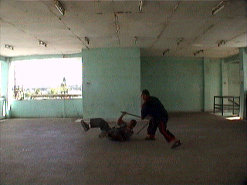 Senior students sparring.